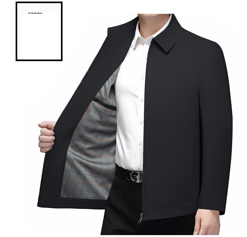 Trendy Executive Spring/Autumn Jacket for Middle-Aged Men - Business Casual Lapel Coat 2026