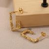 304 Stainless Steel Square Bamboo Joint Hoop Earrings for Women