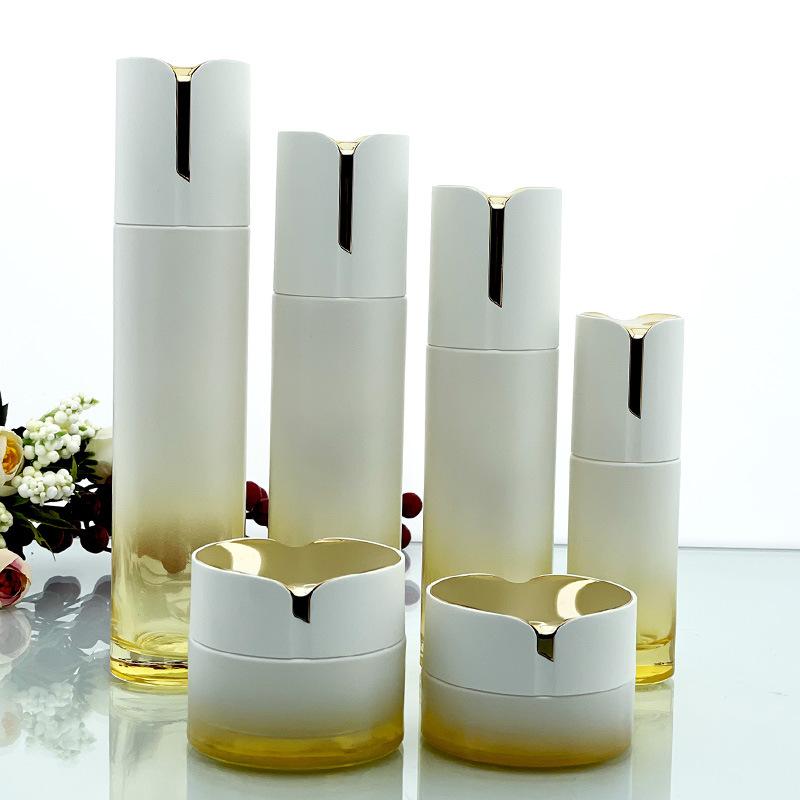 

120 мл флакон с дозатором косметический стеклянный набор для розлива лосьона эссенция многоразовые флаконы круглая бутылка тональная основа жидкая для розлива 40ml