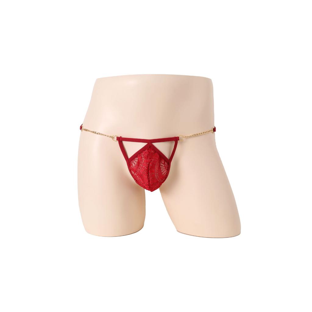 Men's Sex Thong, Sexy Lace See-through Panties, Briefs, Free-to-take Adult Panties Hollow T-shaped Pants