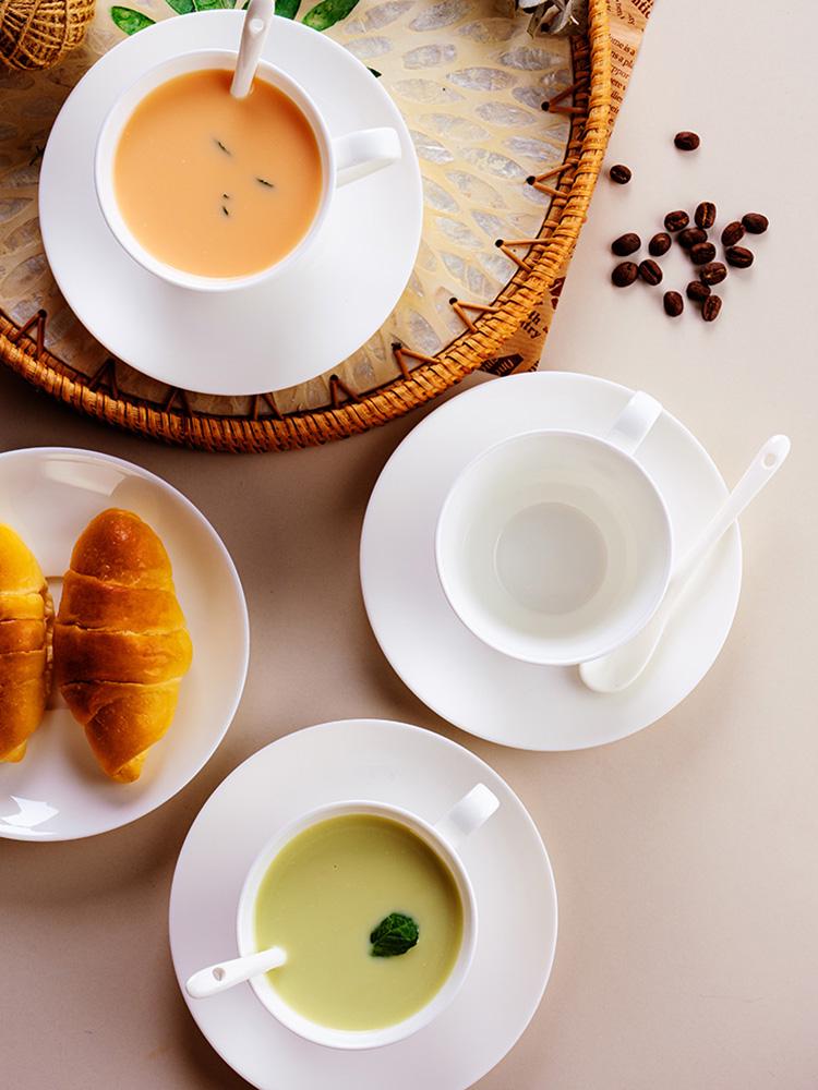 White Bone China Ceramic Latte & Tea Cup