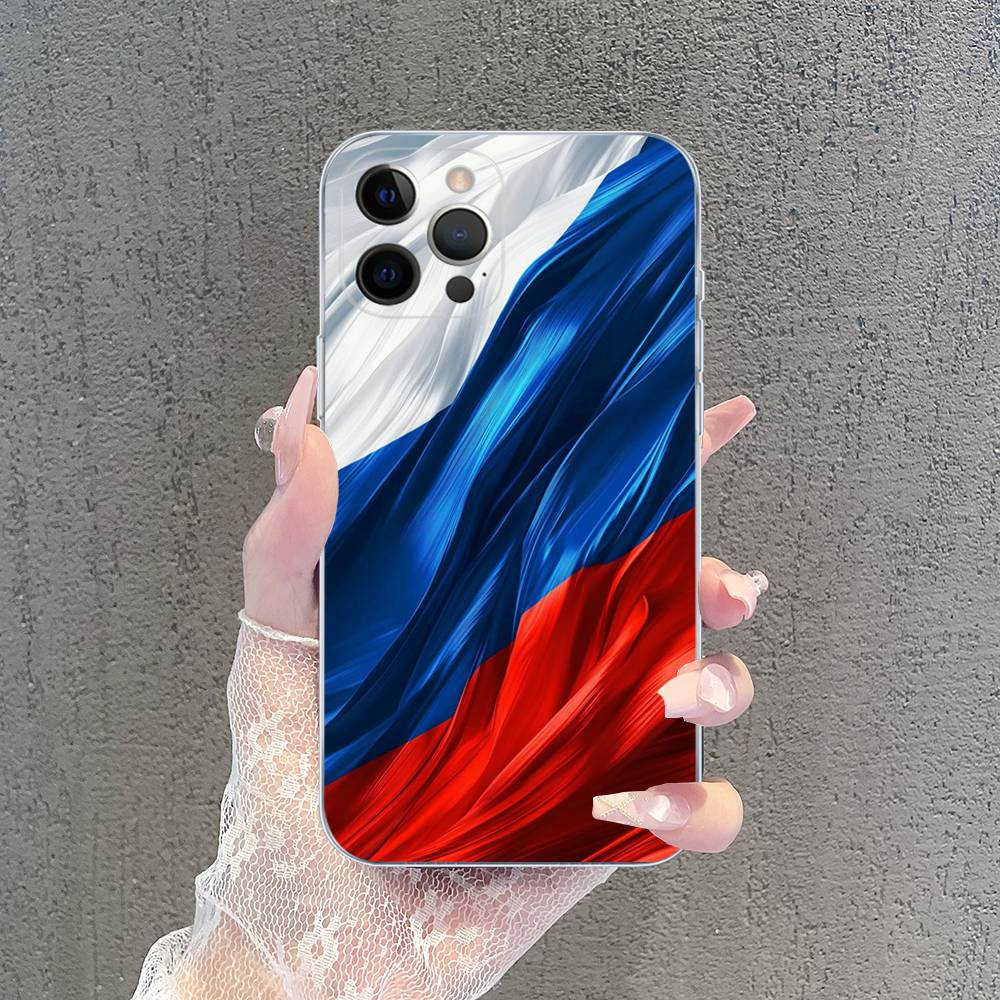Flag Of Russia Phone Case For IPhone 17 16 15 14 13 12 11 Pro Max Plus Soft Cover Personalized DIY