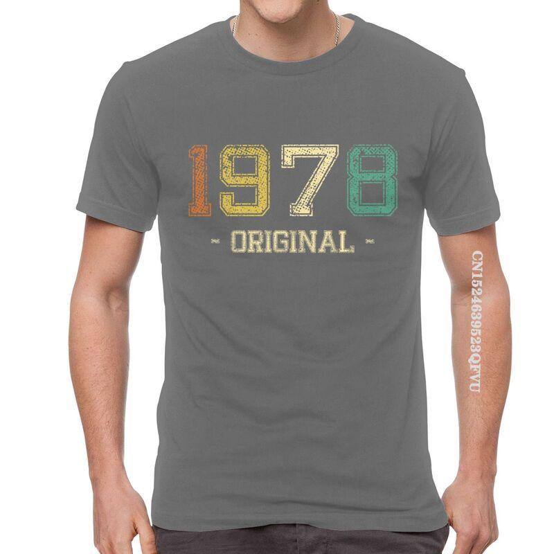 Vintage Born In 1978 T Shirts Men Novelty T Shirt Cotton Oversized 43nd 43 Years Old Birthday EMO Men  Tshirt Unique Tee Top