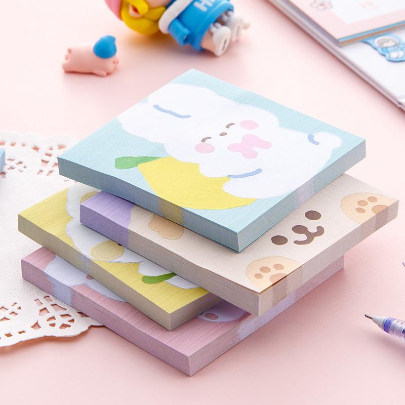 Style Three Painting Office School Supplies Sticky Notes Simple and Cute Message Paper N Times Memo Pad Kawai Stationary Gift