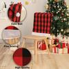Christmas Buffalo Plaid Chair Back Covers Protective Fabric Covers for Dining Chairs Suitable for Home and Restaurant