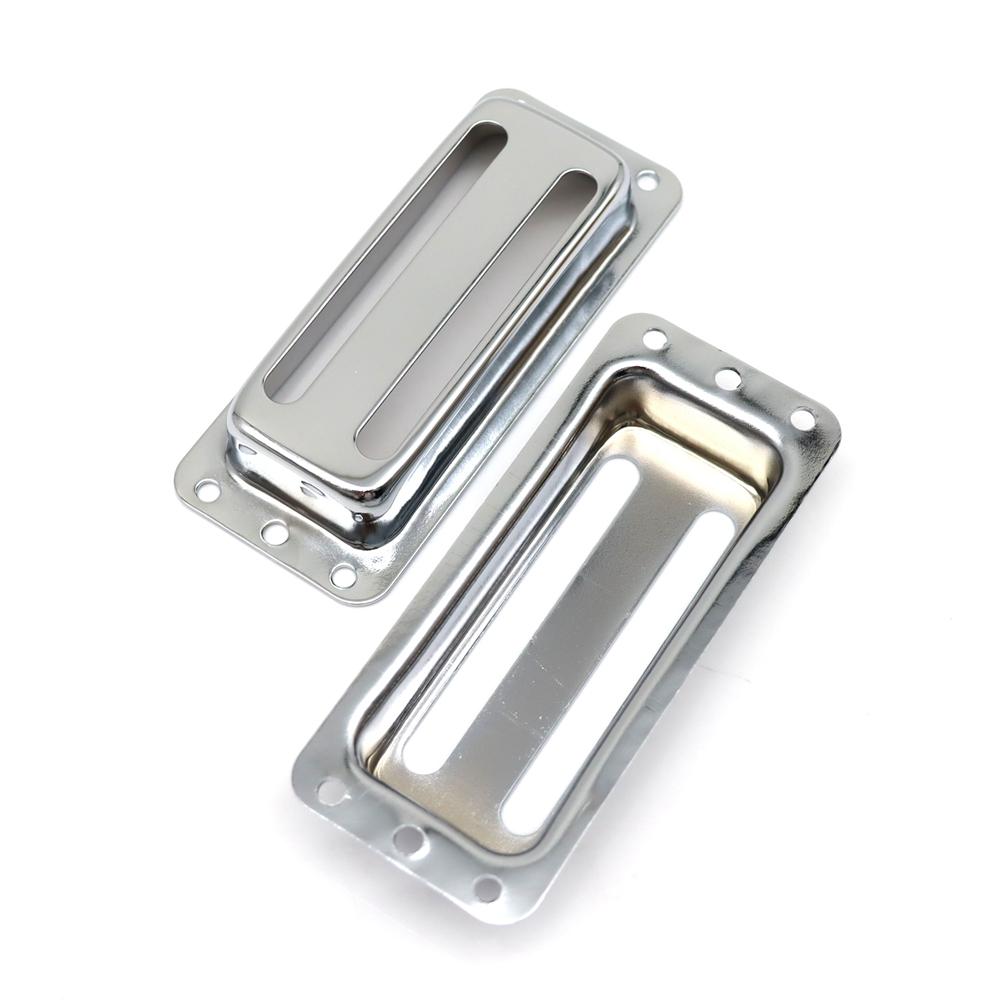 2Pcs Guitar Pickup Cover Two Slot Metal Case Brass Humbuckers For Electric Guitars Goldsliver