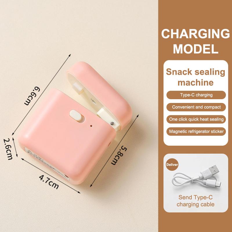 

Small Vacuum Sealing Machine Portable 2-In-1 Bag Sealer Snack Bag Heat Sealing Machines Handheld Food Bag Sealer Kitchen Gadget розовый