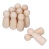 10Pcs Unfinished Wooden Peg Dolls Family Peg Dolls Bodies Kit for DIY Graffiti PaintingFemale Peg