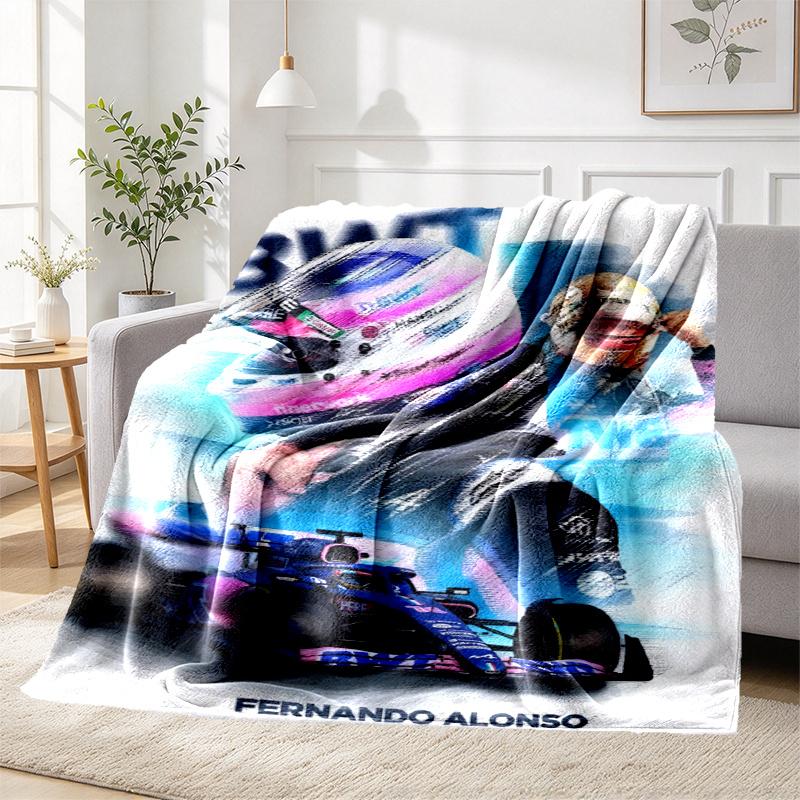 BWT Alpine F1 Racing Team (5) Pattern Blanket for Home Decoration, Bed, Sofa, Car Travel, Camping, Suitable for All Seasons, Birthday Christmas Gift