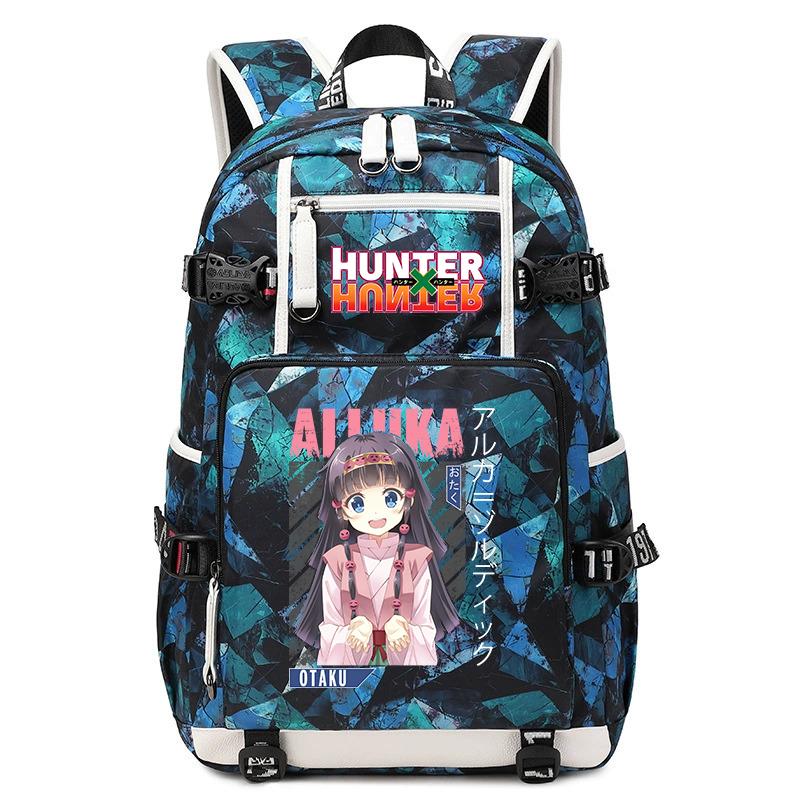 Hunter Anime School Bag Large Capacity Lightweight Student Backpack for Boys Girls Daily Use