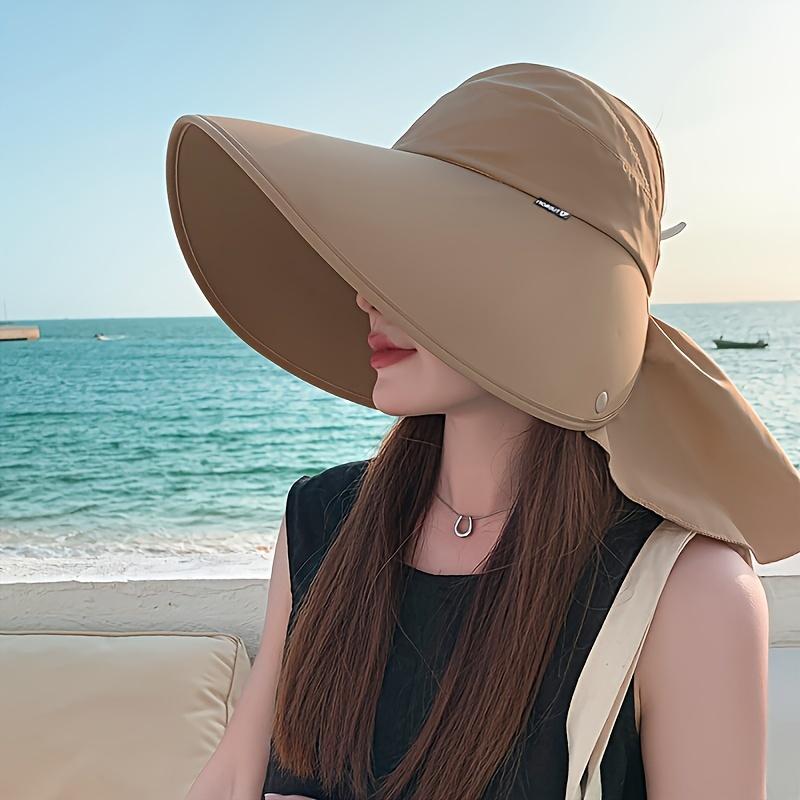 Sonnenhut mit supergroßer Krempe, Damen-Sommerschal, neuer UV-Schutz, leerer Zylinder, Gesichtsschutz für den Außenbereich, Sonnenhut, Strandhut für Wanderungen im Freien