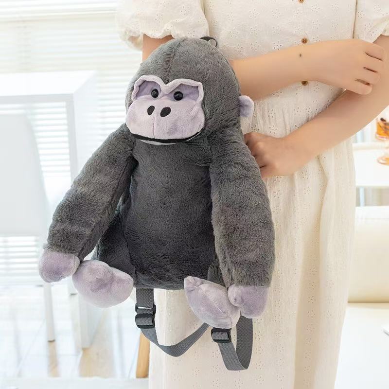 32cm Neuer Gorilla King Kong Rucksack Simulation Gefülltes Plüschtier Puppe Cartoon Anime Niedlich Kindergeburtstagsgeschenk Lustige Puppe