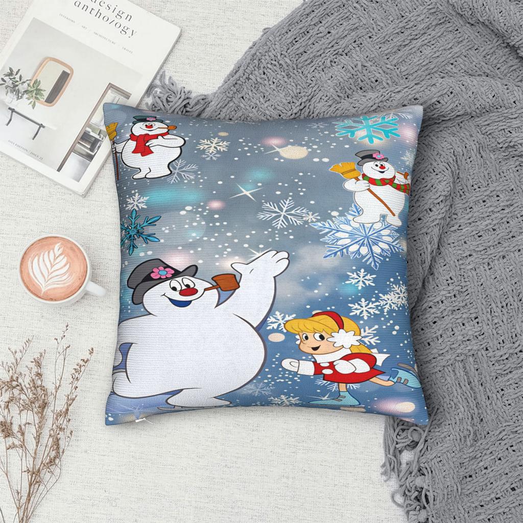Pillow Case Snowman Frostys Soft Pillow Cover For Sofa Bedroom Home Decor Vintage Pillowcases