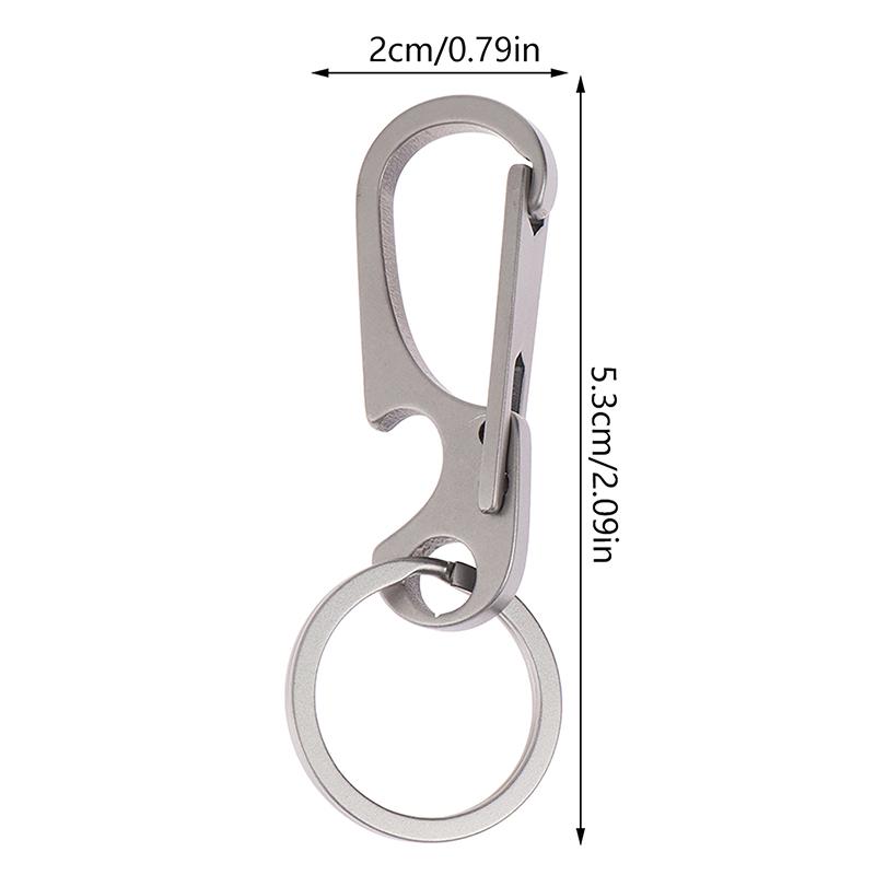 

1Pc Outdoor Waist Hanging Chain Ring Buckle Beer Bottle Opener EDC Tool Titanium Alloy Carabiner Multi-function Keychain