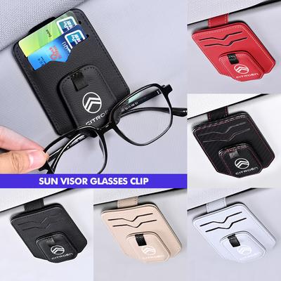 Pare-soleil de voiture Étui de rangement pour lunettes Clip Porte-cartes Pour C5 C1 C2 C6 C4L DS3 DS4 DS5 C-Elysee Grand Berlingo
