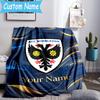 Custom Name Afc Wimbledon Crest Flannel Blanket, Use for Birthday/Holiday Gift, Soft Blanket for Sofa/Bed/Camping/Office, Home Decor