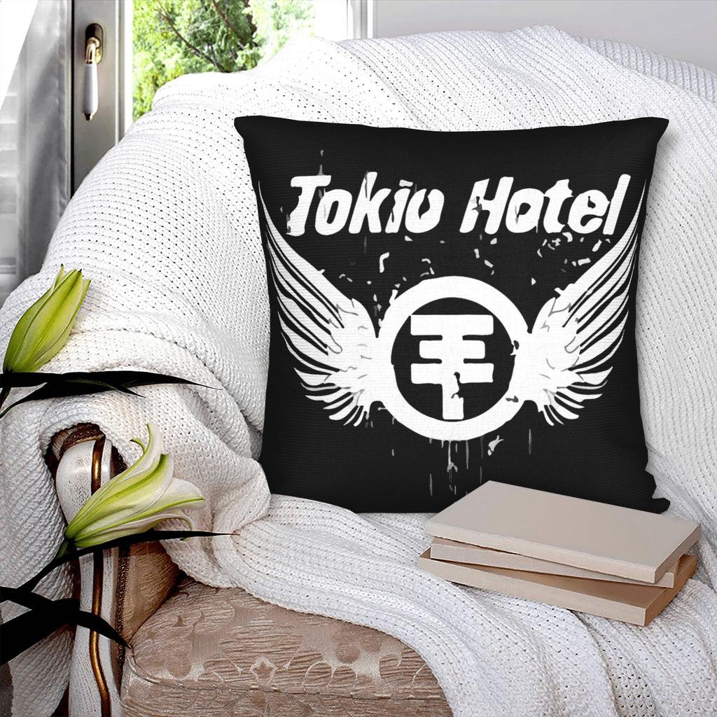 Tokio Hotel Logo Pillowcases Stuff Soft Cushion Cover Rock Music Pillow Covers Seater Decorations Square Multi Size