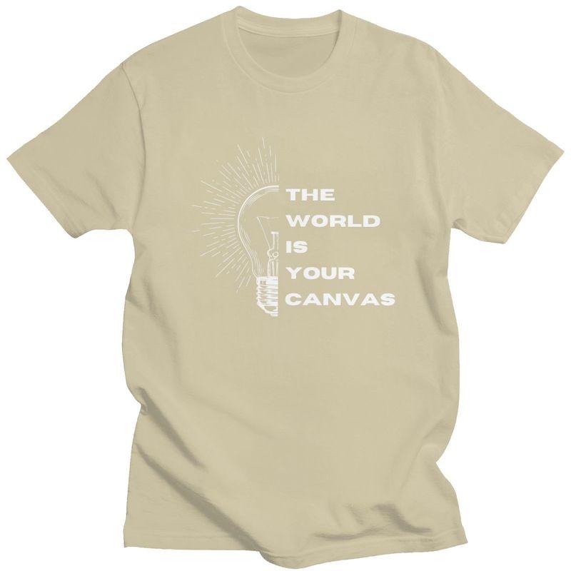 Die Welt ist deine Leinwand T-Shirt für Herren 100% Baumwolle T-Shirt Freizeit-T-Shirt Kurzarm-T-Shirt