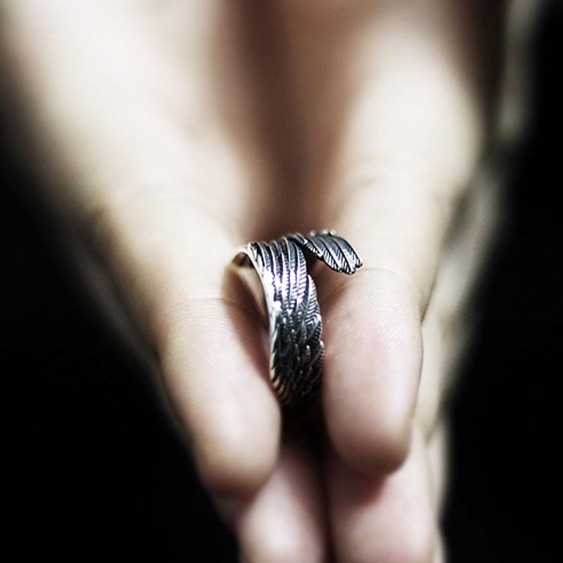 Retro Angel Wings Creative Ring For Men Women Punk Gothic Open Ring Handmade Designer Jewelry Unisex Accessories Gift For Lovers