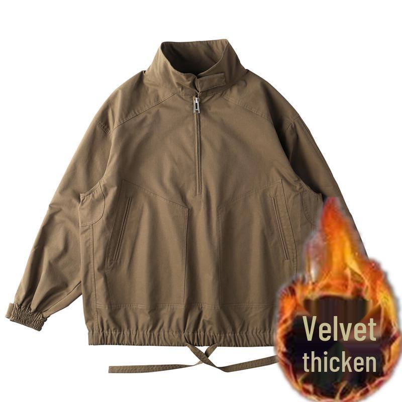 

Men s 2026 American Retro Mountain Windbreaker - Stand Collar Casual Jacket for Outdoor Workwear 3XL