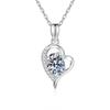 Sterling Silver Heart-Shaped Moissanite Necklace - Elegant and Versatile Pendant