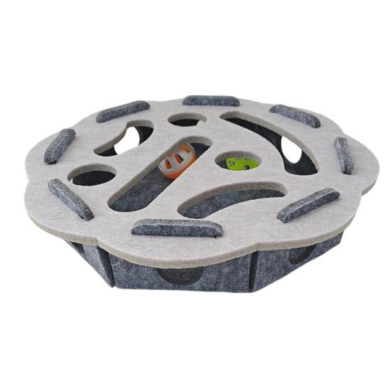 Cat Scratch Puzzle Toy Kittens Puzzle Enrichment Box Cats Self-Play Felt Maze with 2