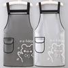 Wash-free Waterproof Printed Seafood Apron - Sleeveless, Oil-proof, Semi-transparent Waist Apron for Work.