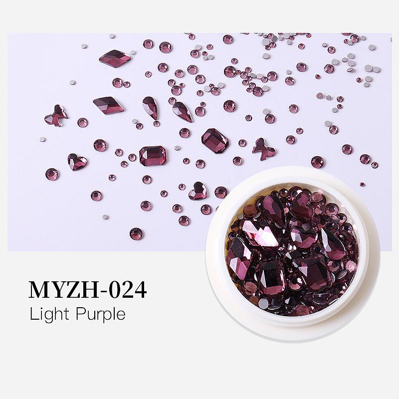 Round Box Nail Art Jewelry Glass Round Diamond Special-Shaped Diamond Flat Bottom Diamond Nail Art Diamond Jewelry Mixed