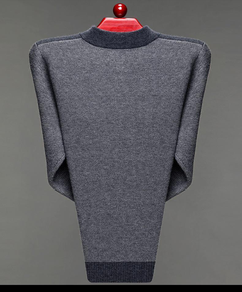 Brand Men's Wool Half-Zip Sweater - 2025 Autumn/Winter Edition: Thick, Warm Middle-Aged Dad Style Base Layer