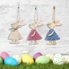 Wooden Easter Bunny Cute Style Party Crafts Wooden Hanging Decoration