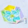 Windproof Sunshade Umbrella Floral Pattern Manual Pocket Umbrella All-weather