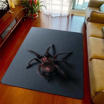 3D Spinne Krabbeln Tier Teppich Halloween Horror Matte Süßes oder Saures Teppiche Teenager Schlafzimmer Bodenmatte Festival Heimdeko Fußmatte