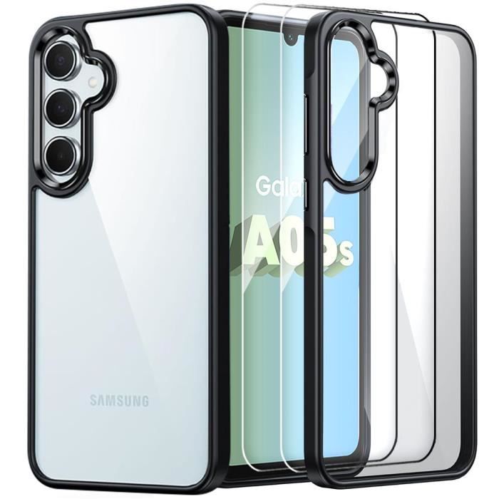 Coque de protection - booling - samsung galaxy a05s - antichoc - transparent - silicone noir