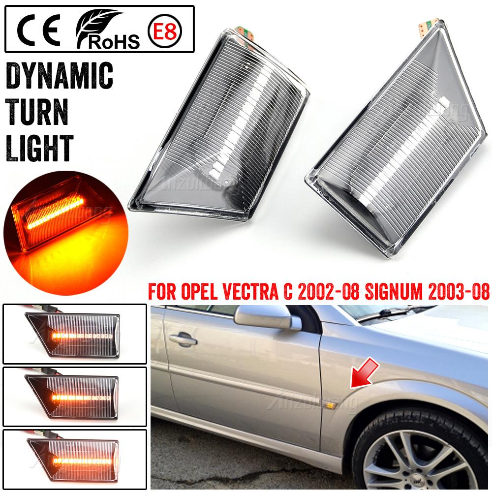 

Sequential Flashing LED Turn Signal Side Marker Light Dynamic Blinker 93192381 93192382 For Opel Vectra C Signum 2003-2008 Crystal white