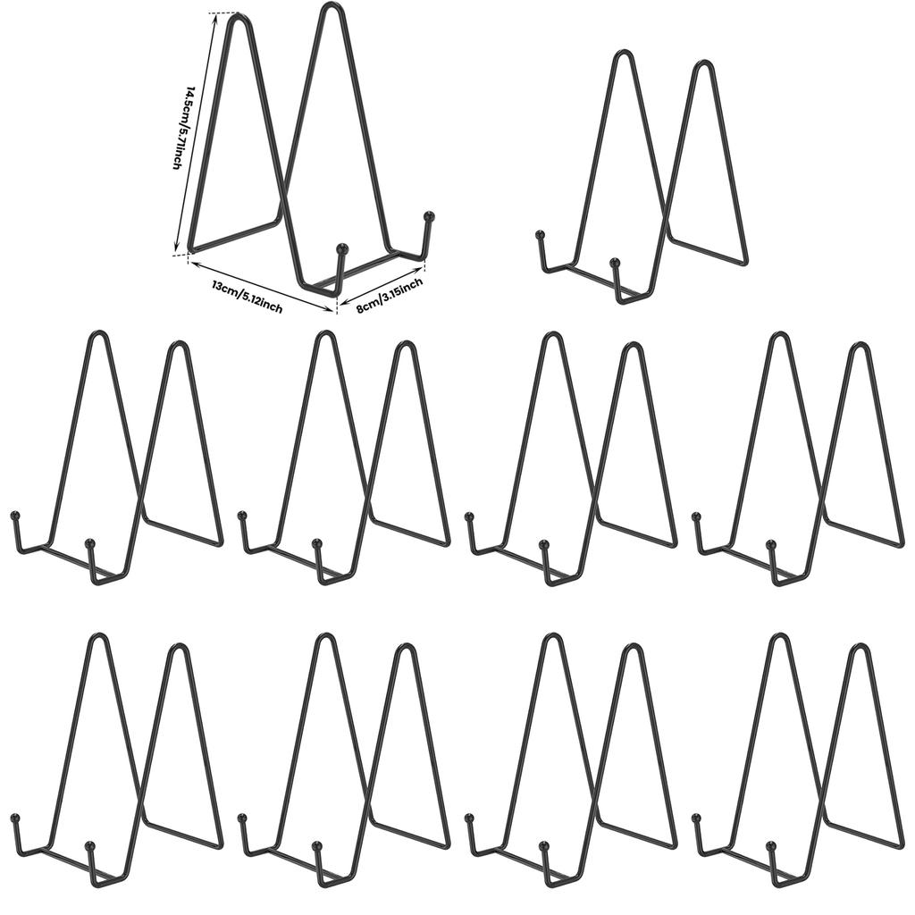 10Pcs Stand Picture Easel Plate Display Metal Plate Holder Base Frame Photo Decorative Sturdy Stylish Minimalistic Book Tabletop