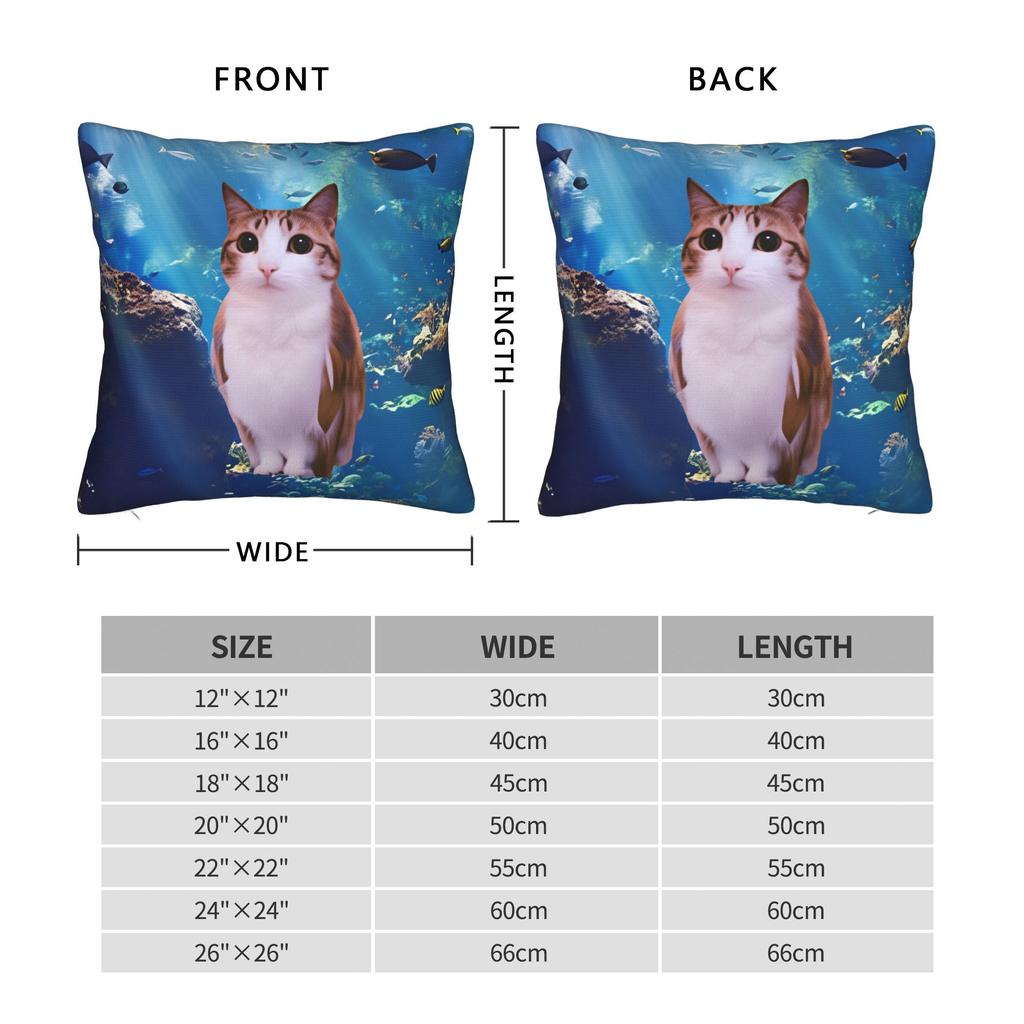 Underwater Meowl Cat Pillow Case Print Pillow Cover For Office Car Home Decor Novelty Pillowcases