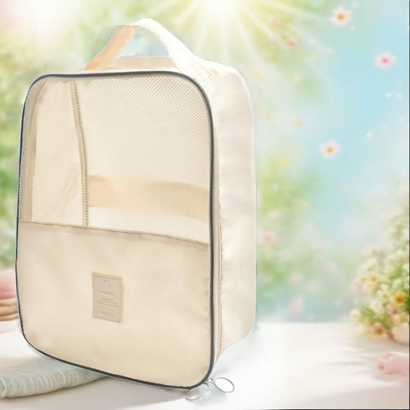 

1pc Large Capacity Hanging Shoe Storage Bag, Heavy-Duty Travel Organizer with Mesh Pocket for Sneakers Boots, Space-Saving Carry хакі