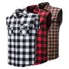Shirt Vest Fashion Sleeveless 3D Cutting Casual Vest Men Plaid Print Waistcoat Top Men Vest Male Clothing