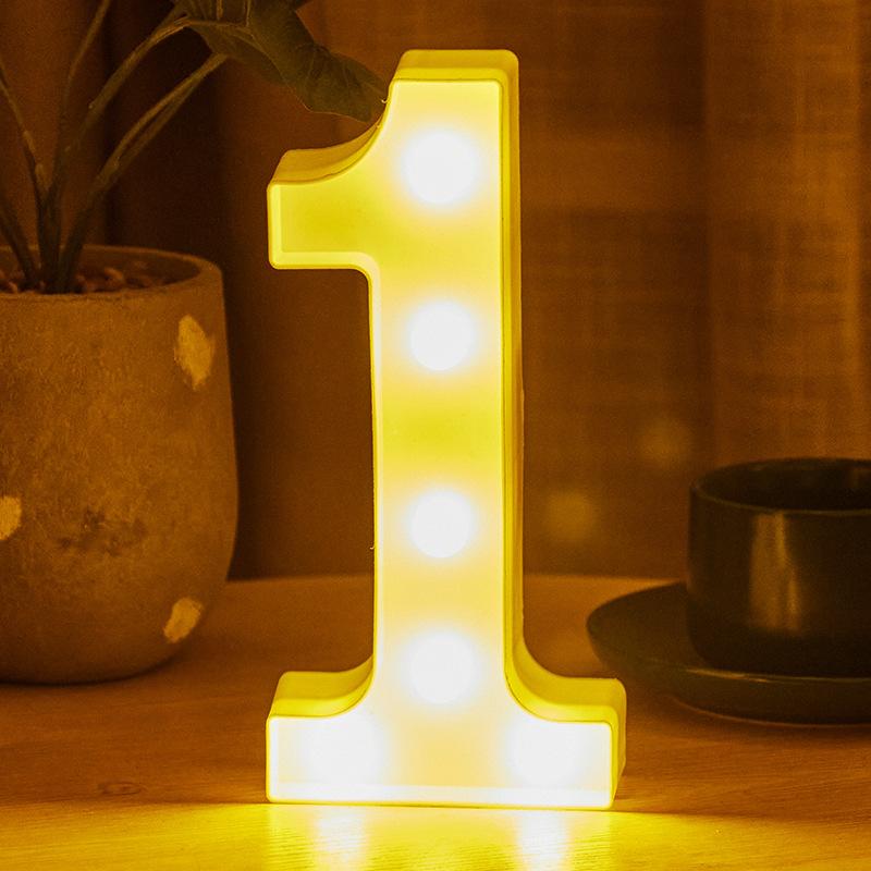 LED 21cm Warm Light Alphabet 0-9 Letters for Wedding Party Home Decor
