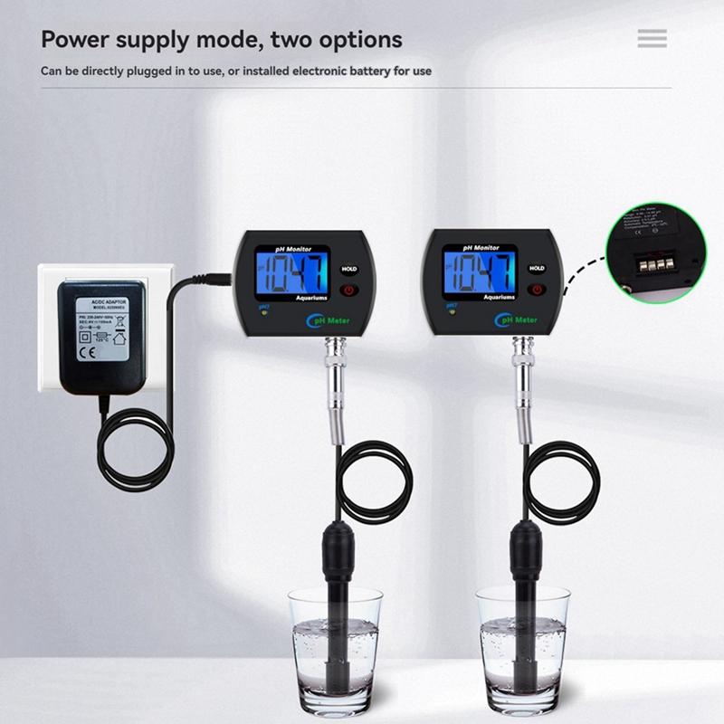 A25F-Digital Ph Meter Aquarium Drinking Water Online PH Monitor Professional Accurate Water Quality Tester EU Plug