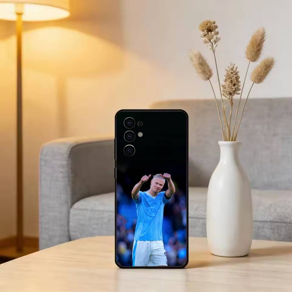 Football Star E-Erling H-Haaland Phone Case For Samsung S25,S24,S21,S22,S23,S30,Ultra,S20,Plus,Fe,Soft Silicone Black Cover