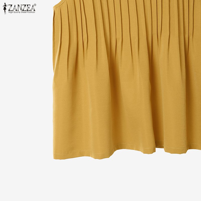 ZANZEA Women Casual Round Neck Solid Color Loose Sleeveless Tank Tops