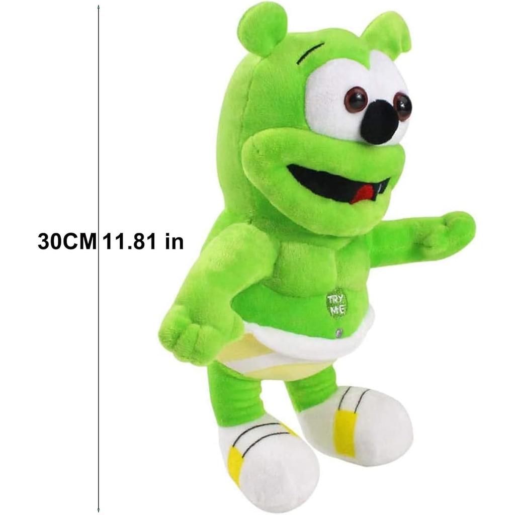 Ursulet De Plus Cantator I AM A GUMMY BEAR Singing Teddy Bear Plush Toy Christmas Gift for Kids 30cm Green