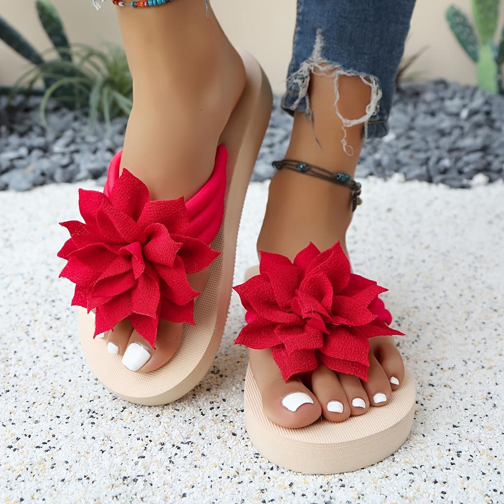 Chinelos de Praia de Verão Femininos com Decoração Floral, Calçado de Verão Confortável para Mulheres. Perfeito para Férias na Praia e Festas.