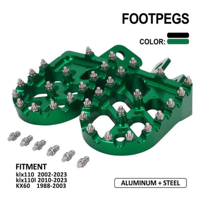 CNC Aluminum Foot Pegs for KLX110/110L & KX60 Off-Road Motorcycles