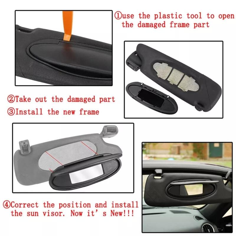 Visiere Parasole Auto Copertura Specchietto di Cortesia Sostituzione Visiera Parasole Copertura Specchio Trucco per 911 996 997 Accessorio Auto 99670142102