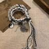Handmade Braided Bracelets for Women Men Chinese Style Charm Double Layer Stackable Bead String Bracelets Adjustable Jewellery