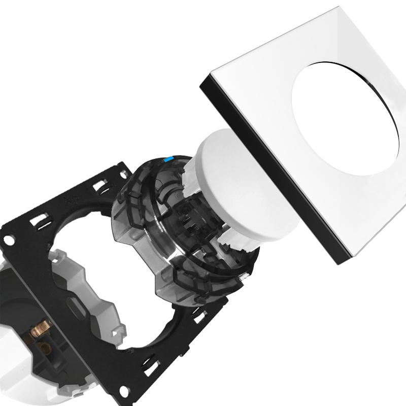 2025 LED Home Use Glass Panel Wall Light Switches Electric 220V Wall and Socket Durable Product