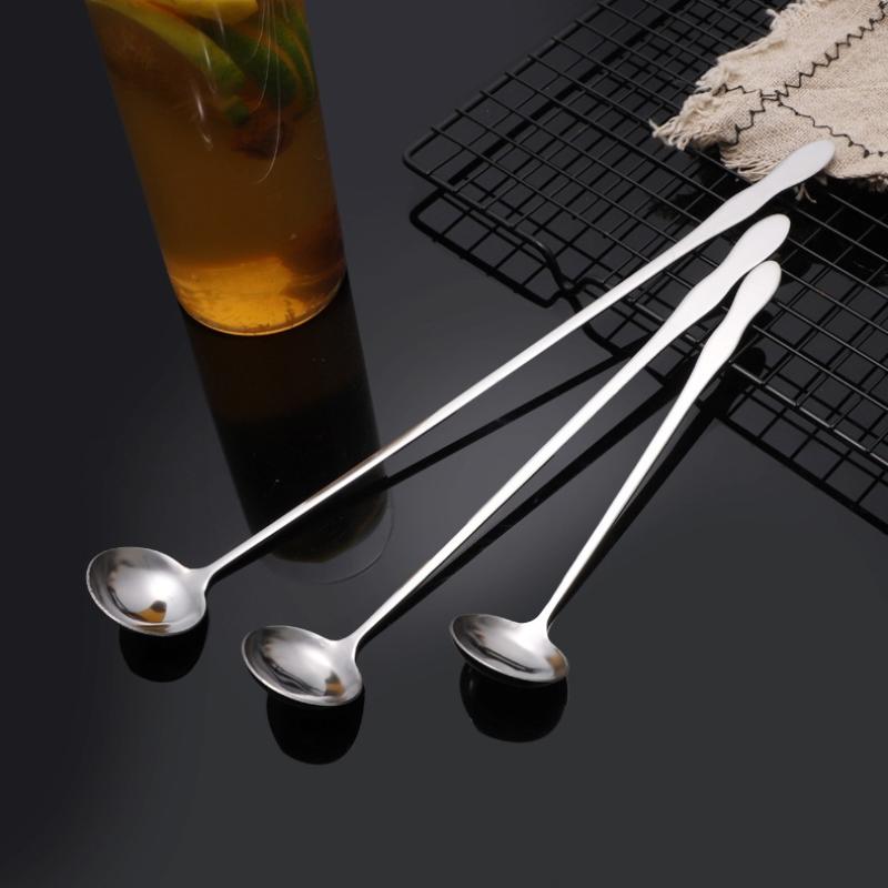 Stainless Steel Long Handle Stir Spoon Designed For Effortless Mixing In Cocktails And Teas