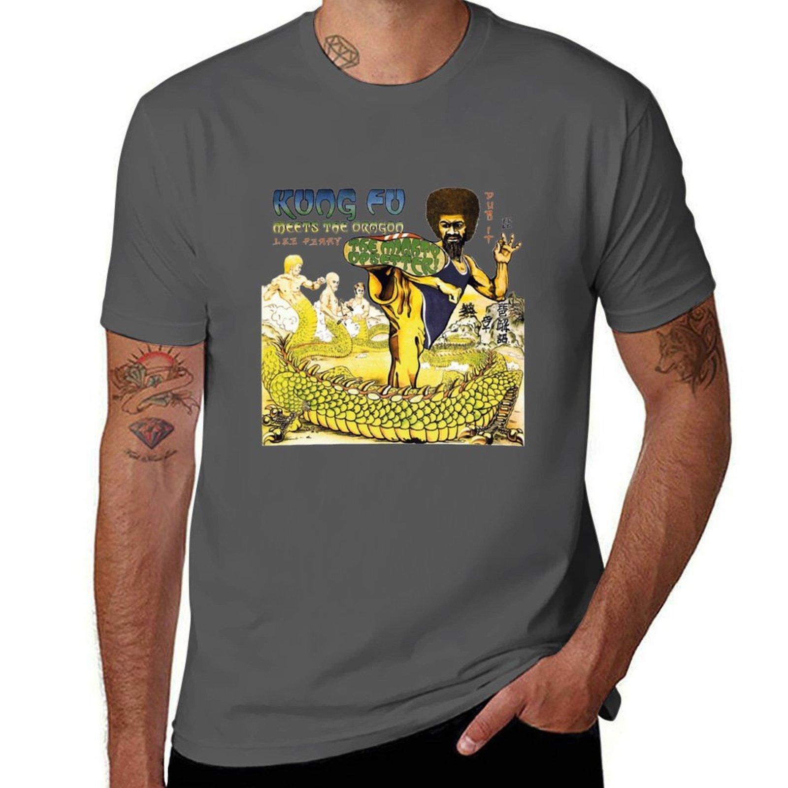 

Ли Перри Могучий Апсеттер Кунг-фу встречает Дракона Классическая футболка футболка для мужчины 100 процентов хлопок Футболка 4XL